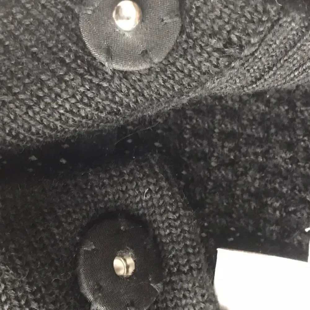 Chicos Womens Black Snap Front Cardigan Sweater Textured Knit - Picture 3 of 6